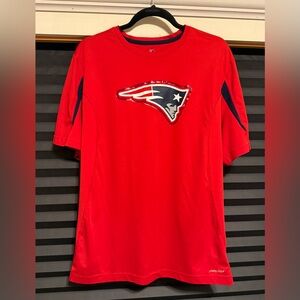 Patriots Majestic Red Short Sleeve Shirt